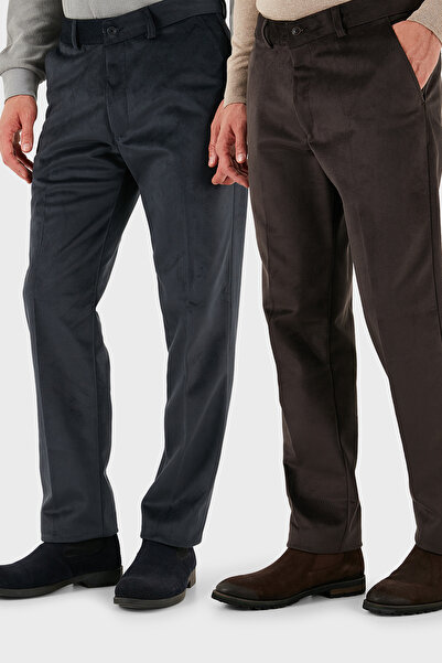 Buratti Normal Bel Regular Fit Straight Leg 2-Pack Velvet Trousers Men's Velvet Pants 645Merlins2