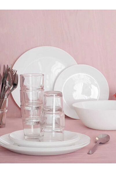 IKEA 24 Parça Oftast 6 Kişilik Yemek Takımı.Beyaz Renk Modern.