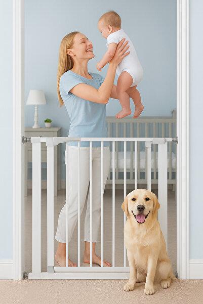 ideal STORE Πόρτα ασφαλείας idealStore για σκάλες, ρυθμιζόμενη 75-85 cm, ατσάλινη, λευκή