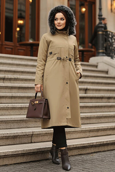 Neva Style Furry Mink Hijab Parka 60652V
