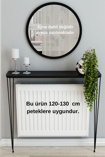 TALAŞTOZUM 140 Cm Siyah Oval Kesim Petek Üstü Raf Dresuar