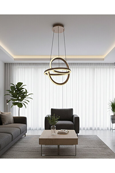 Özcan Aydınlatma 2733-1A-04 Galaksi 46cm Sarkıt (Kumandalı Sistem) KAHVE Renk