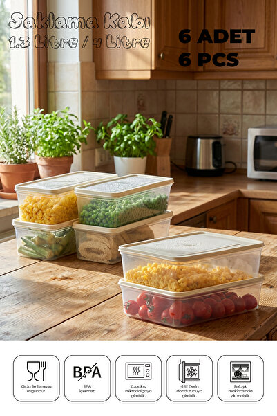 Mefa Mutfak Refrigerator Organizer Storage Container Suitable for Microwave a...