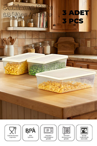 Mefa Mutfak Refrigerator Organizer Storage Container Suitable for Microwave a...