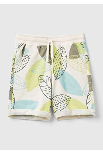 United Colors of Benetton Erkek Çocuk Yeşil Mix Büzgü İpli Logo Baskılı Desen...