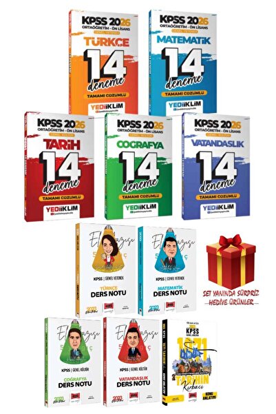 Yediiklim Yayınları 2026 Yediiklim Ortaöğretim Ön Lisans Deneme Seti+Hoca Web...