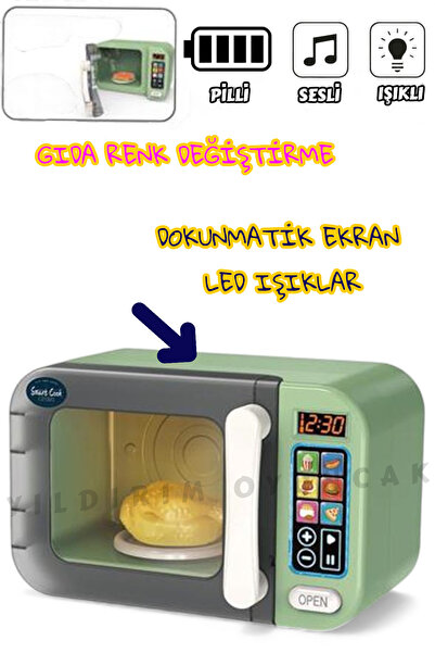 YILDIRIM OYUNCAK Renk Değiştiren Mikrodalga Fırın Dokunmatik Ekran Işıklı Ve ...