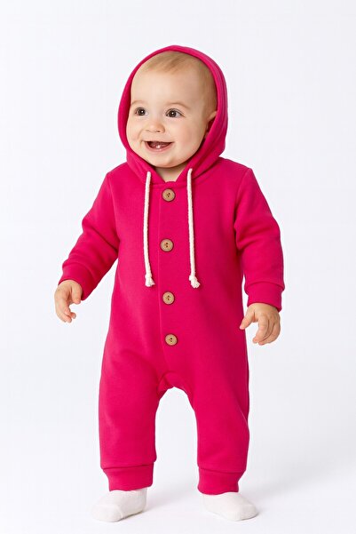 Chicsy Baby بذلة أطفال للجنسين مكونة من بغطاء رأس أزرار موسمي