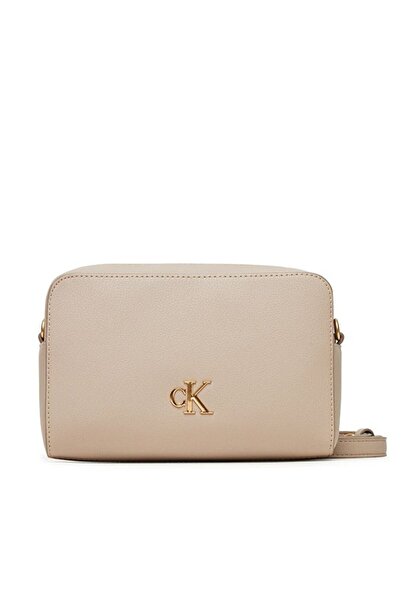 Calvin Klein Minimal Monogram Ew Camera Beige Women's Bag
