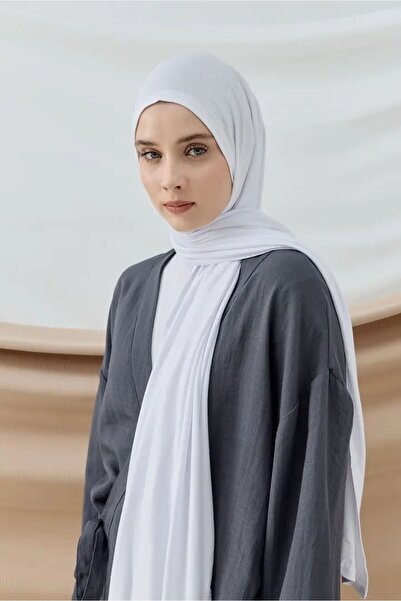 Modakaşmir شال أمينينسيل قطن ممشط لون أبيض