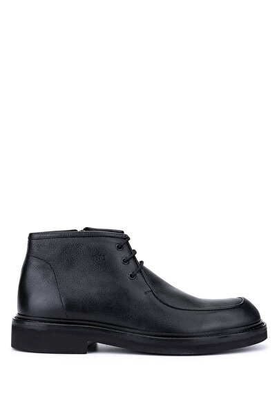 Tamer Tanca Men's Genuine Leather Black Leather Casual Boots
