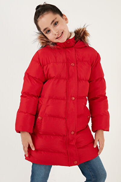 Lela Hooded Coat with Faux Fur Collar and Pockets Girls' COAT 6028720
