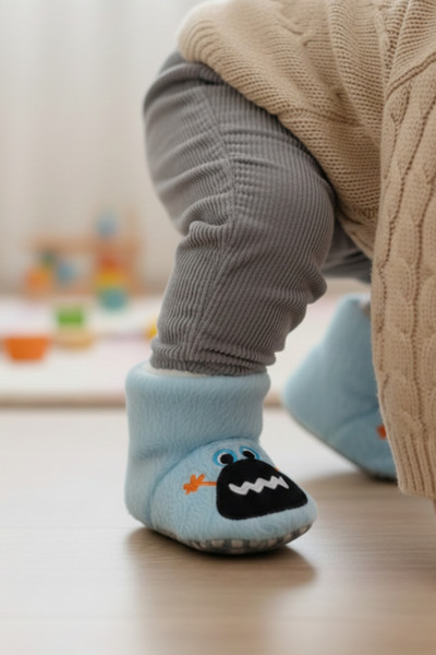 pufien شباشب أطفال، أحذية منزلية للأطفال، شباشب أطفال مطرزة بنمط حيوانات لطيفة