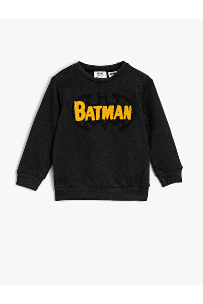 Koton Licencovaná vyšívaná mikina Batman s výstrihom