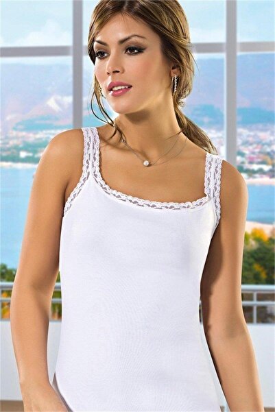 Anıt Kadın Dantel Askılı Pamuklu Atlet