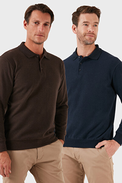 Buratti Cotton Blend Regular Fit 2-Pack Polo Neck Sweater Men's Polo Neck Sweater 456223S2