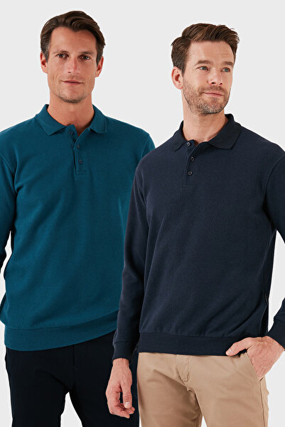 Buratti Cotton Blend Regular Fit 2-Pack Polo Neck Sweater Men's Polo Neck Sweater 456223S2