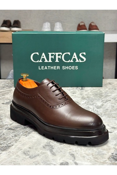 Caffcas Чоловічі повсякденні черевики з натуральної шкіри коричневого кольору...