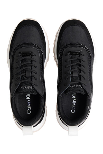 Calvin Klein Kadın Rahat Yüksek Taban Süet Detaylı Siyah Sneaker