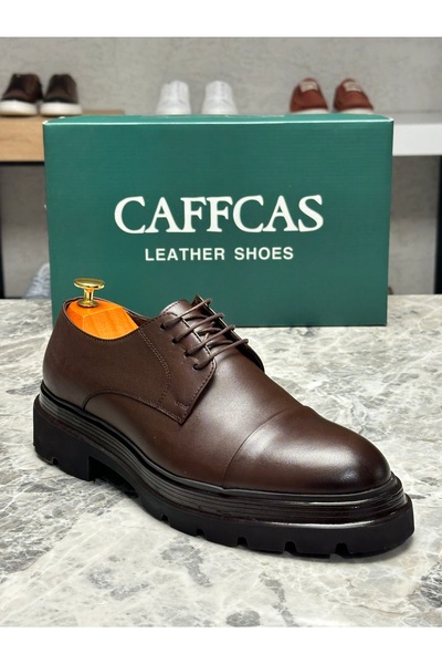 Caffcas Чоловічі повсякденні черевики з натуральної шкіри коричневого кольору...
