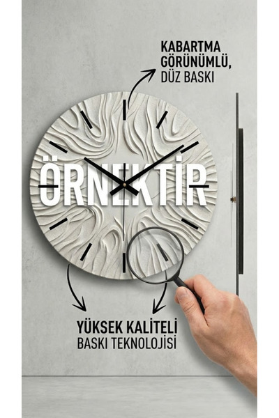 AA Shop Scottish Kedi Kabartma Görünümlü Renkli Baskı Desenli Sayılı Hediyelik Ahşap Sessiz Duvar Saati