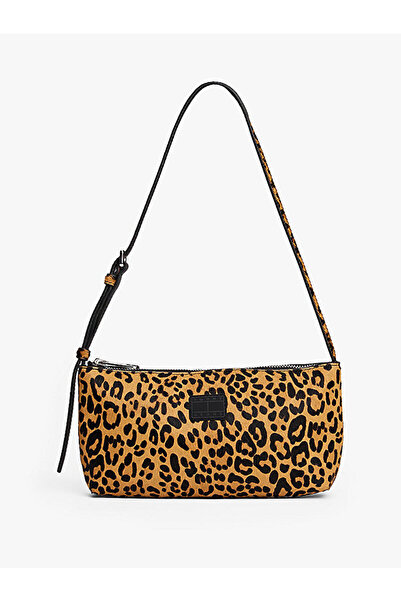 Tommy Hilfiger Tjw Must Leopard Pattern Shoulder Women's Black Shoulder Bag A...