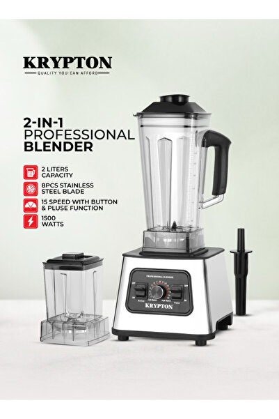 KRYPTON Hi-Speed Blender, Unbreakable PC 2L Jar, With 10 Speed 2 kg 1800 W