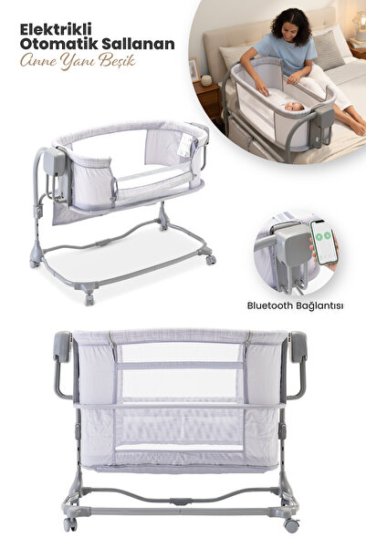 Lentini Siena 3in1 Elektrikli Otomatik Sallanır Anne Yanı Beşik Oyun Parkı
