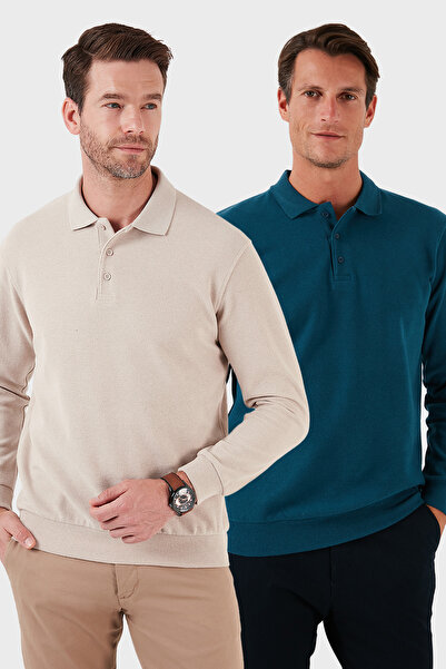 Buratti Cotton Blend Regular Fit 2-Pack Polo Neck Sweater Men's Polo Neck Sweater 456223S2
