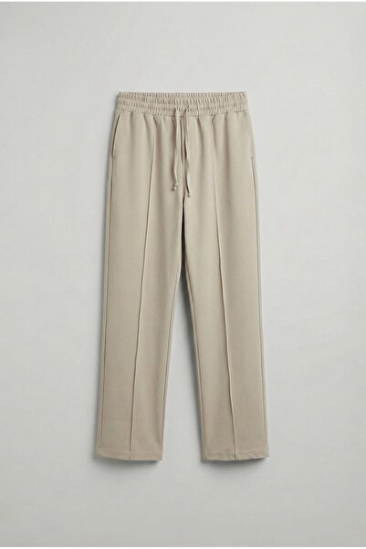 ablukaonline Men's Elastic Waist Baggy Trousers Cream