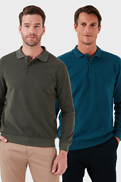 Buratti Памук з домішкою Regular Fit 2-пакетний светр з поло-коміром для чоло...