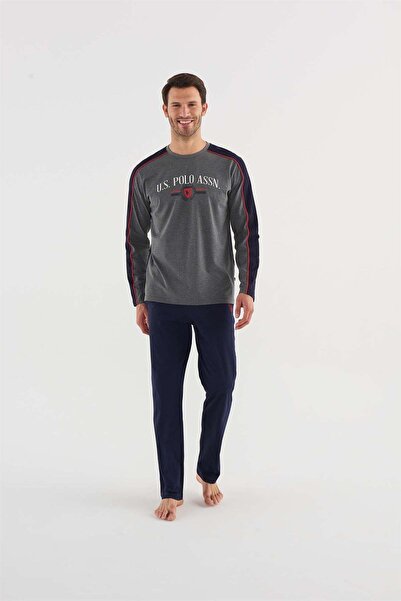 U.S. Polo Assn. U.s Polo Assn 18620 Erkek Yuvarlak Yaka Pijama Takım