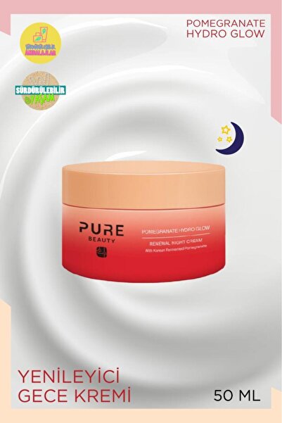 PURE BEAUTY Pomegranate Hydroglow Renewal Gece Krem 50Ml
