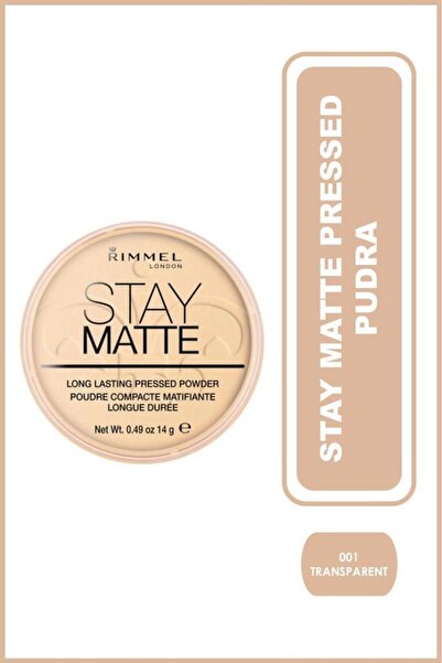 RIMMEL LONDON Pudra - Stay Matte Pressed Powder 001 Transparent 14 G 3607345064505