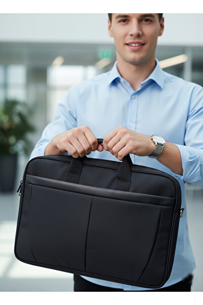 başkent çanta حقيبة لابتوب مقاس 17.3 بوصة كبيرة الحجم، حقيبة كتف |   قماش مقا...