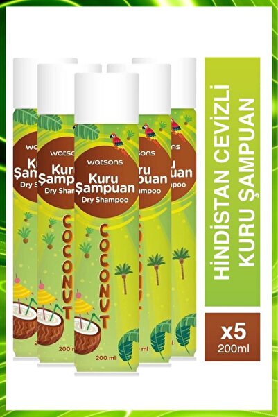 Watsons Hindistan Cevizi Aromalı Kuru Şampuan 200 Ml 5 Adet