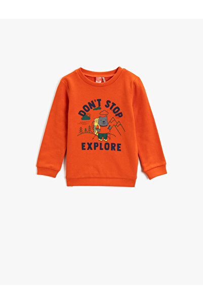 Koton Slogan Sweatshirt Printed