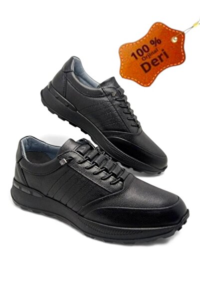 MAGIC SHOES Men's Inner Outer Genuine Leather Ultra Comfortable Orthopedic Sole Lightweight m Transitional Black Casual Sports Shoes