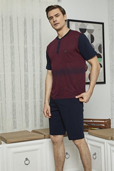 KLY 9003 Чоловічий комплект з шортами та сорочкою з коміром-стійкою