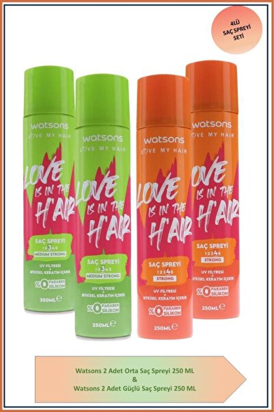 Watsons Saç Spreyi Orta Güçlü 250 Ml X2 Ve Saç Spreyi Güçlü X2 Set