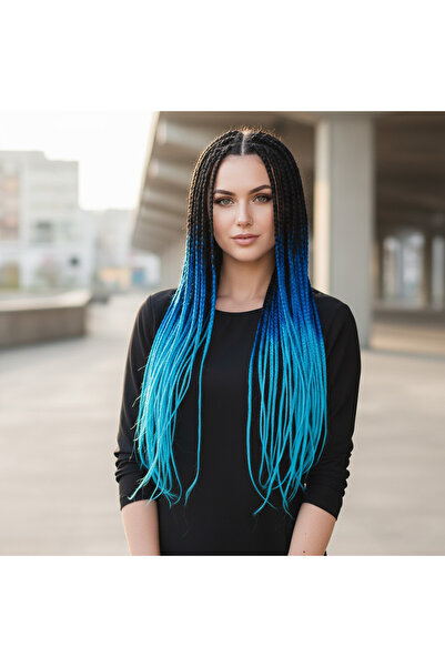 Mina Peruk Afrika Örgüsü Ve Rasta İçin Sentetik Ombreli Saç - Siyah / Koyu Ma...