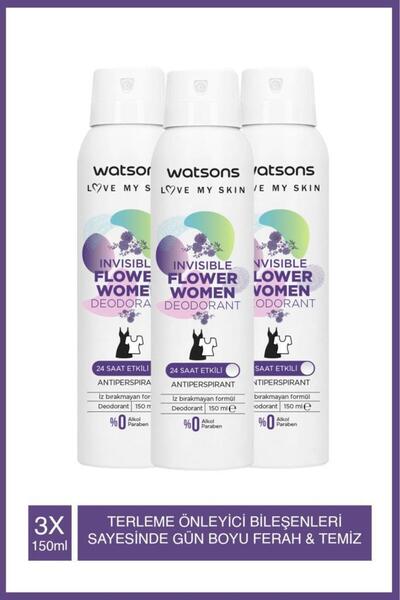 Watsons Invisible Flower Deodorant Sprey 3x150ml