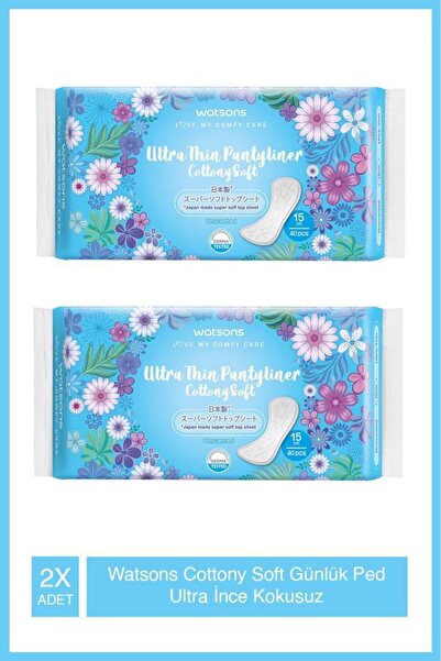 Watsons Ultra İnce Pamuklu Soft 40 Adet Kokusuz Ped X2 Adet