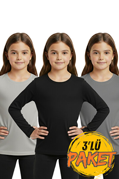 Dolce Destino 3’lü Uzun Kollu Body Seti –Günlük ve İçlik Kullanımına Uygun Penye Uzun Kollu Tişört Seti