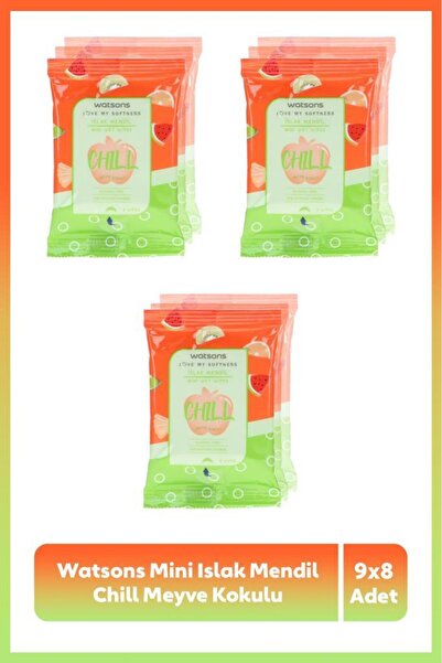 Watsons Mini Islak Mendil Chill Meyve Kokulu 3X8 Adet