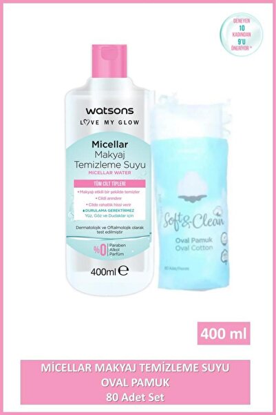 Watsons Micellar Su + Oval Pamuk 80Adet Set