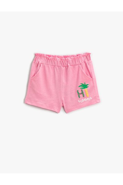 Koton Printed Shorts Summer Themed Cotton With Pockets
