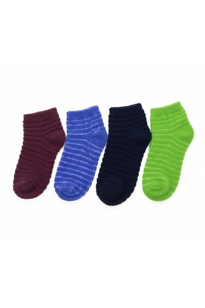 Pierre Lines 4 Pairs of Multi-Coloured Economical Reverse Towel Socks