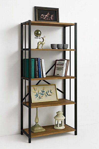 GUİMO Modern Minimal 5 Raflı Metal Kitaplık ve Raflı Dolap 26x52x150 cm Kitap...