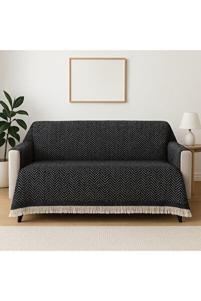 Loova Seat Cover Cotton Buldan Hand-Woven 180*220 Size Black Color with Trimming